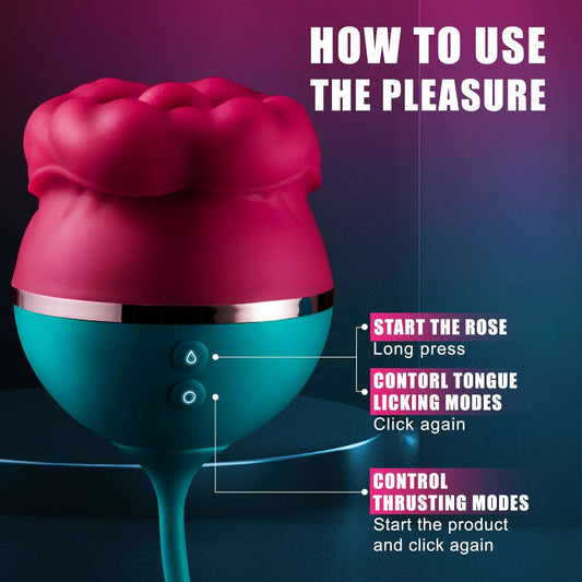 Big Mouth Rose Toy: 9 Licking & 6 Thrusting Modes